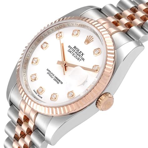 rolex datejust 36 steel and rose gold|rolex datejust 36 diamond bezel.